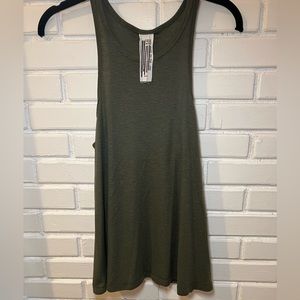 Free People Olive Green Sleeveless Ribbed Tank - Size M